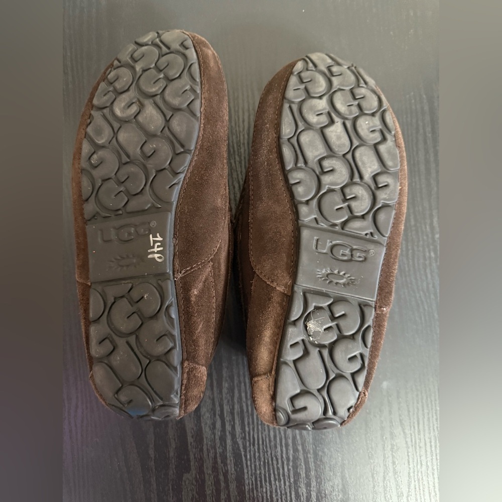 UGG MEN'S BROWN ASCOT SLIPPERS SUEDE MOCCASIN SHOES SZ 8 - Picture 8 of 8